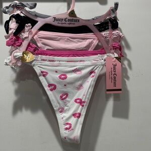 Juicy Couture Womens 5 Pack thong underwear in White and Pink Shades